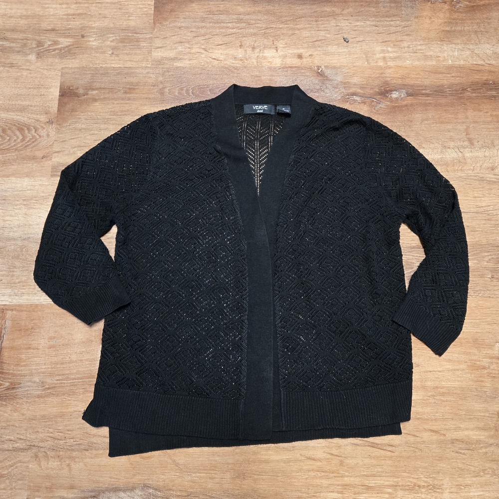 Verve Ami Elegant Black Knit Cardigan Size Medium